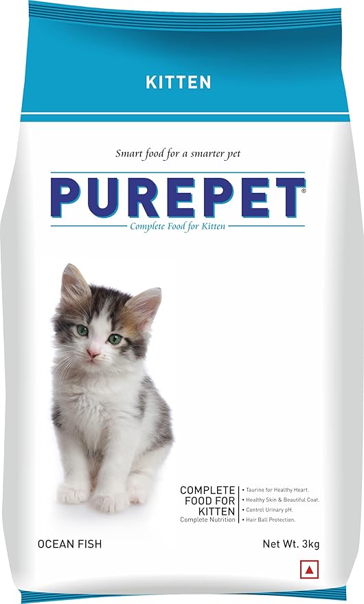 Purepet Kitten (1-12 Months) Dry Cat Food, Ocean Fish 3kg